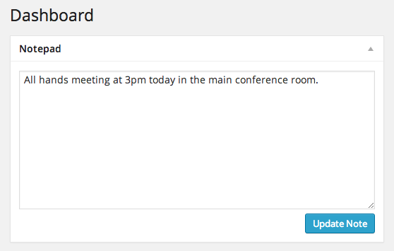 Dashboard Notepad